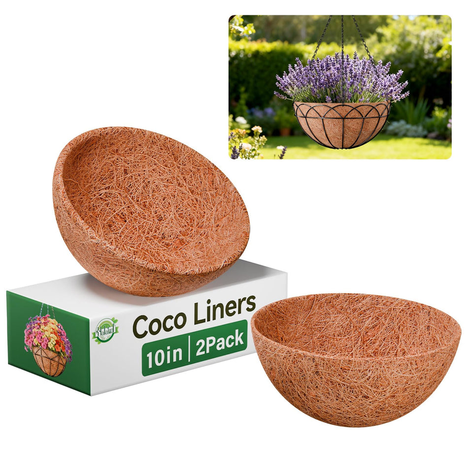 Halatool round coconut liner in packaging for 10 inch planter installation