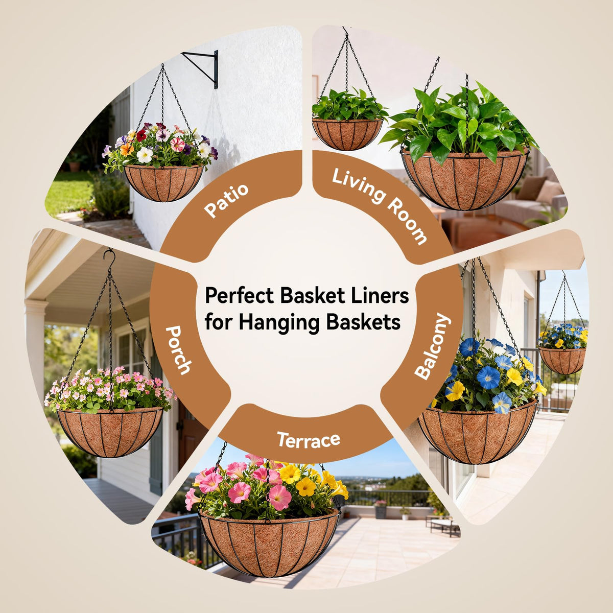 Halatool round liner fits 16-inch baskets for easy replacement and setup.