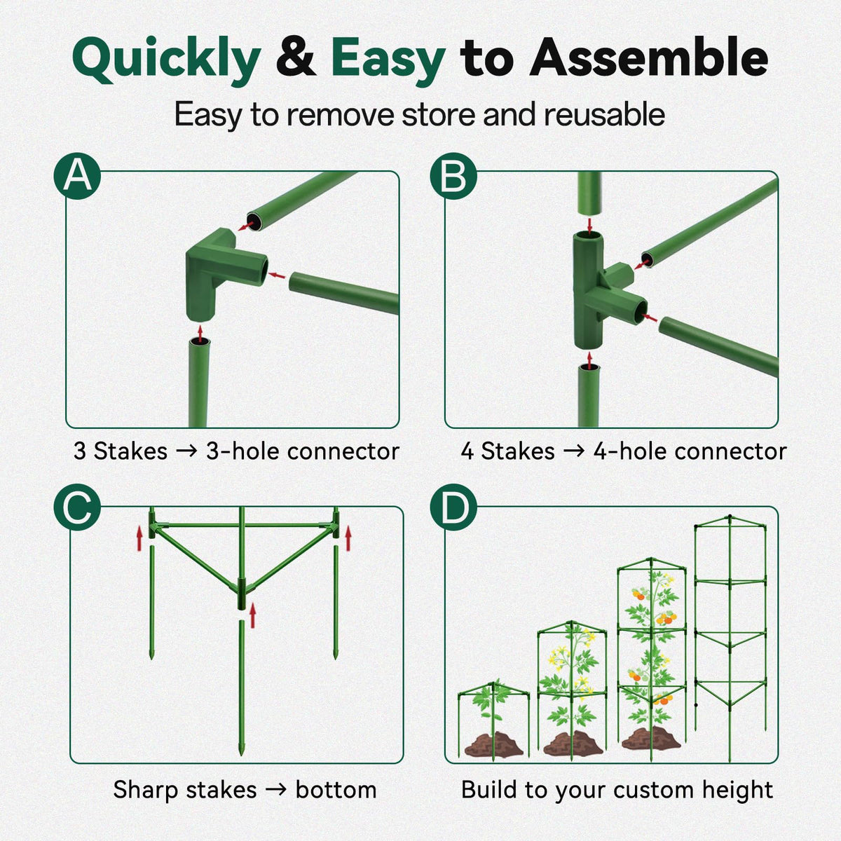 Halatool supports climbing vegetables for neat, upward growth.