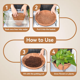 Halatool hanging liner suitable for indoor and outdoor décor and planters.