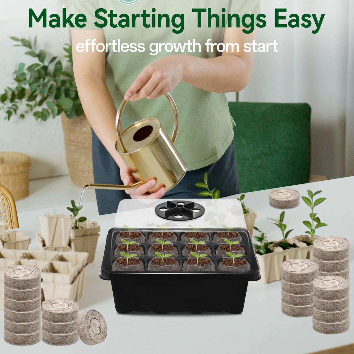 Halatool humidity lid dome on seed tray for moisture control