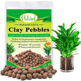 Halatool LECA pebbles bag close-up for clean, ready-to-use hydroponics media.