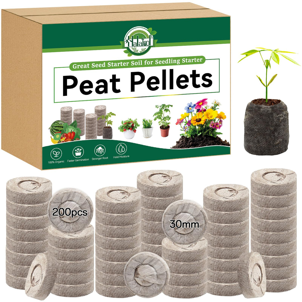 Halatool peat pellets 30mm pack ready for efficient seed starting and germination
