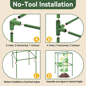 Halatool quick-install cages fit in raised beds and small gardens