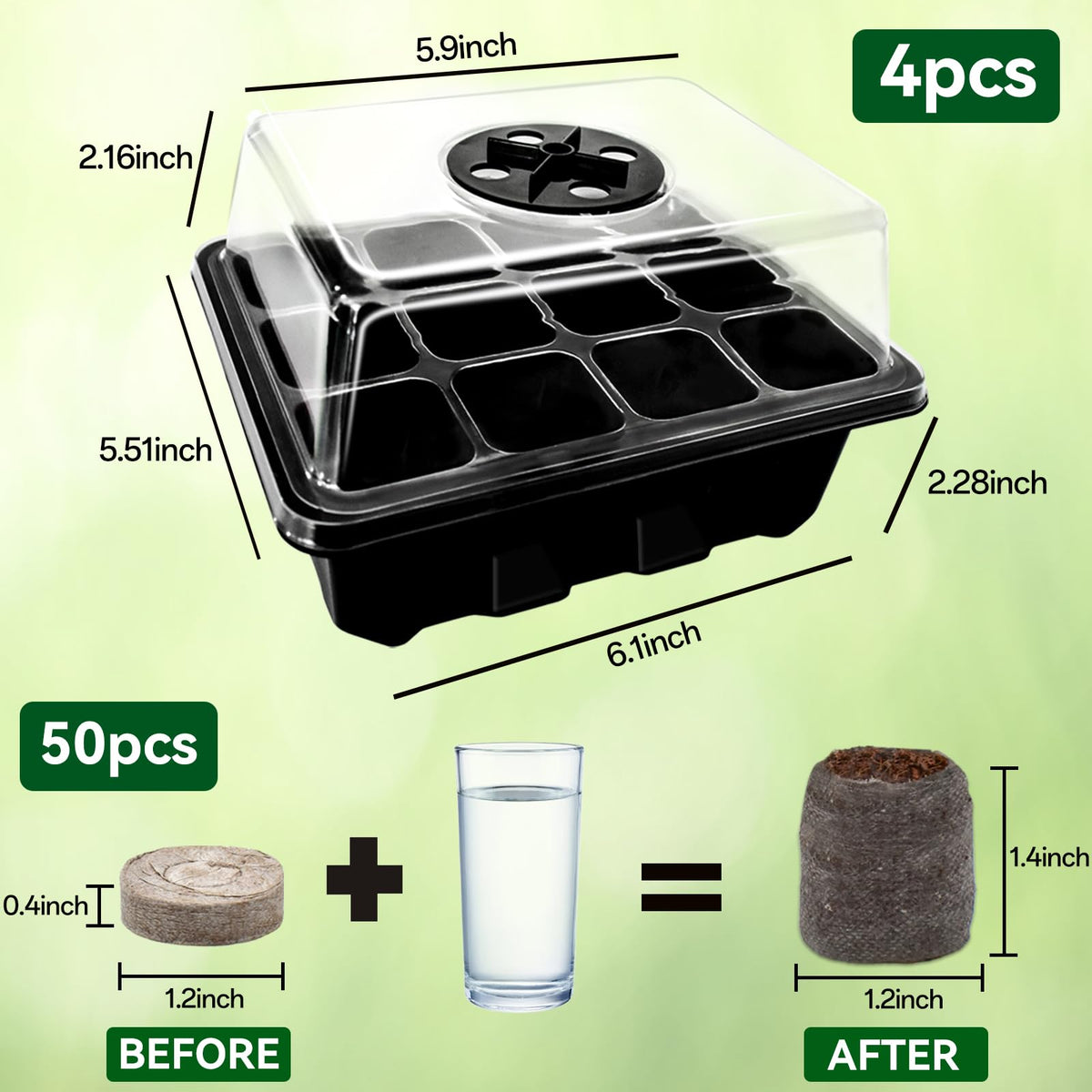 Halatool 96-cell seed tray, sturdy plastic for multiple seasons of seed starting.