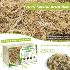 Halatool sphagnum moss after soak expands to 40 qt for versatile use.