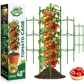 Halatool tomato cage assembly shows tool-free setup for fast garden support.