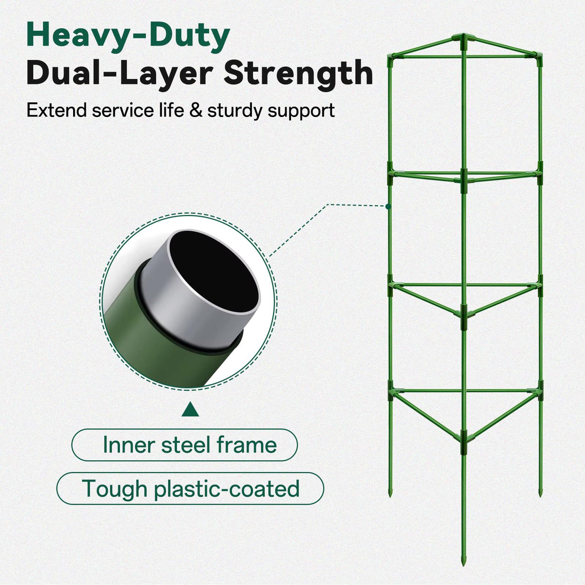 Halatool adjustable trellis keeps vines upright as they grow.