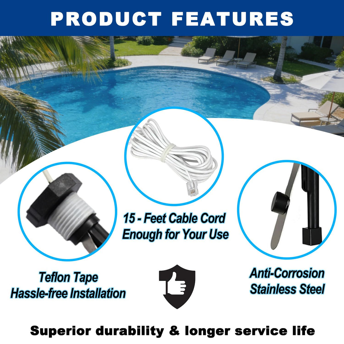 1/2 inch thread mounting provides straightforward installation.