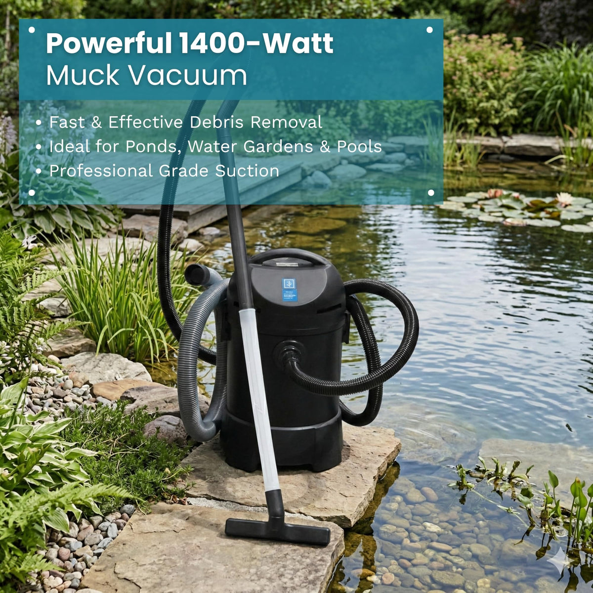 HALF OFF PONDS CleanSweep 1400 extension tubes extend reach to bottom muck.
