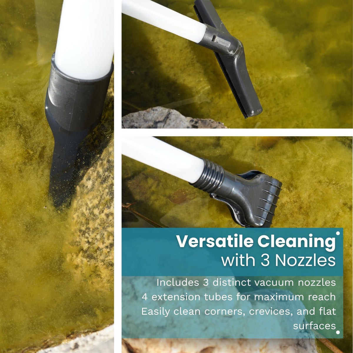 HALF OFF PONDS CleanSweep 1400 outfeed hose control drainage during cleaning.