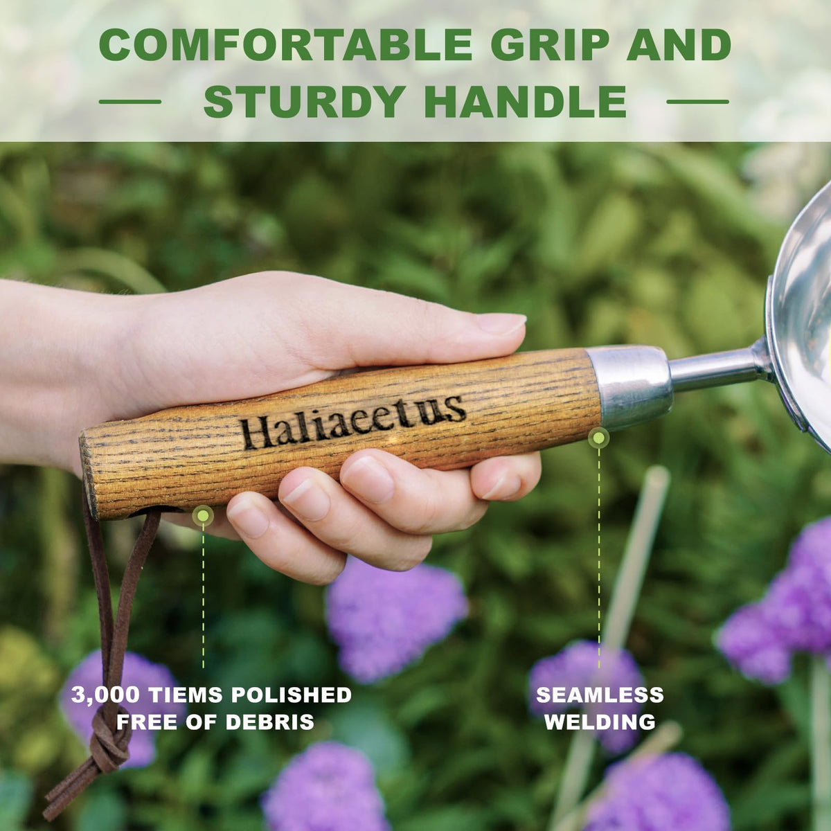 Haliaeetus 1-cup-volume garden scoop for quick soil loading