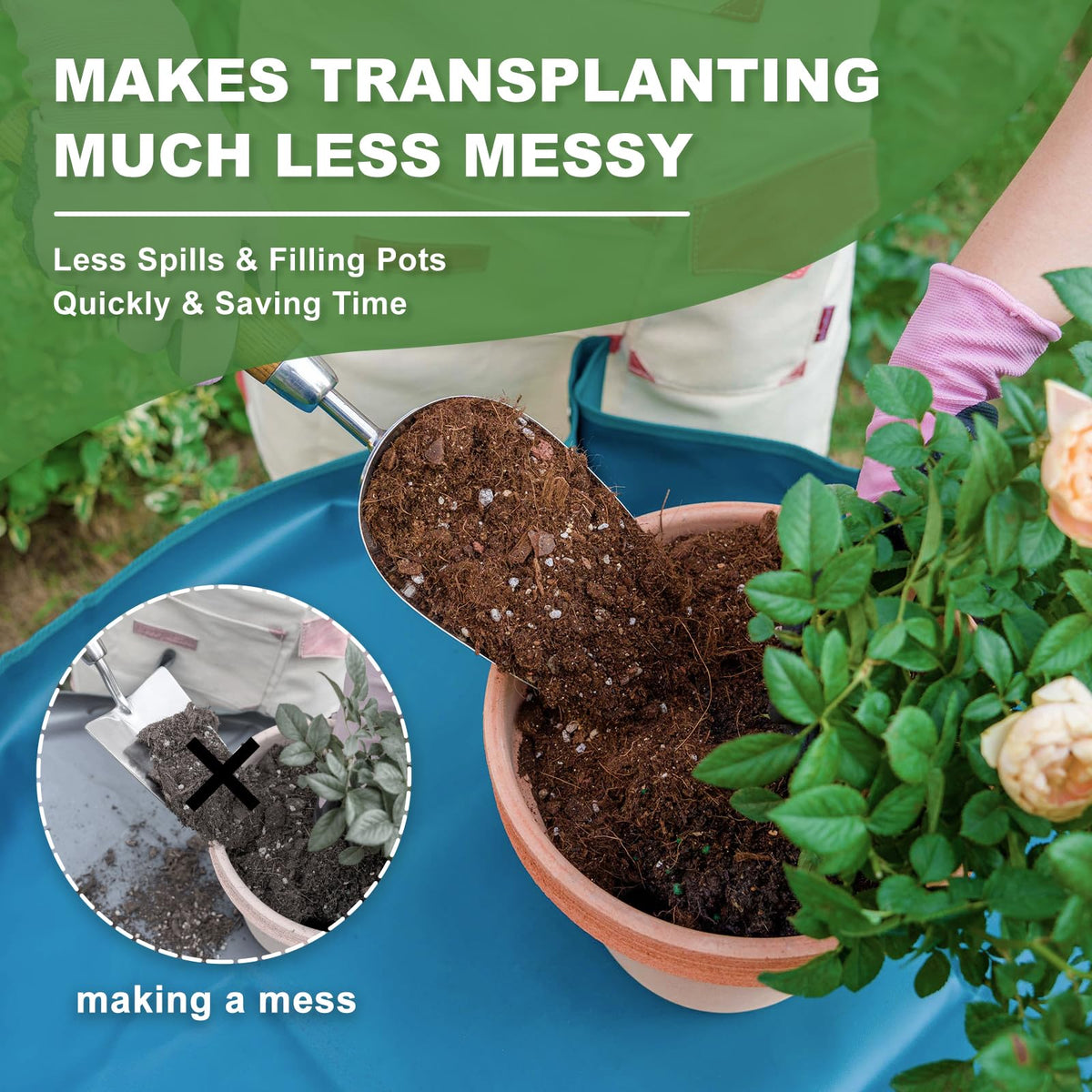 Haliaeetus bend-proof garden tool stays rigid during bag filling