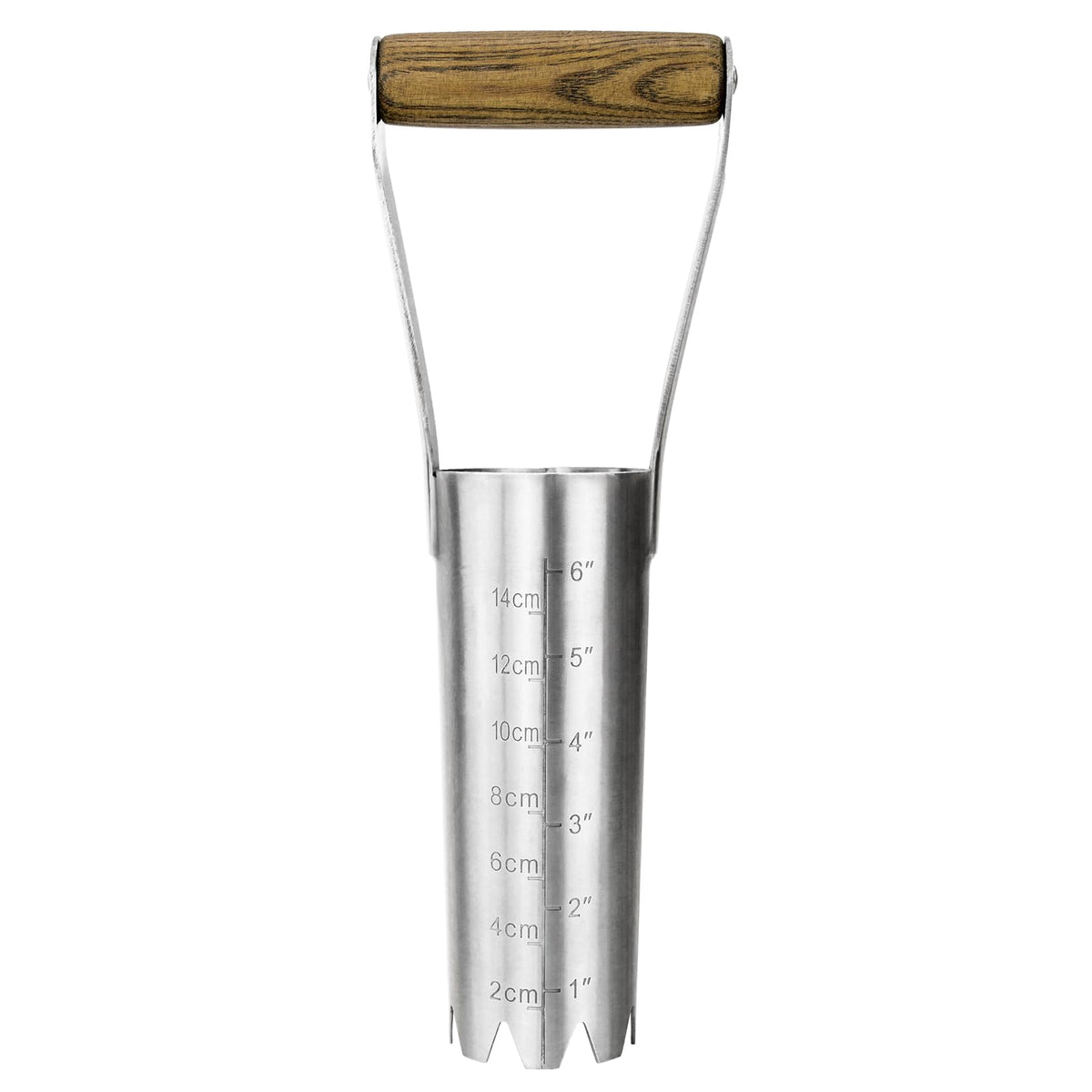 Haliaeetus bulb planter tool with 6-inch depth mark improving planting precision