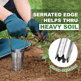 Haliaeetus bulb planter with English depth scale for consistent planting depth