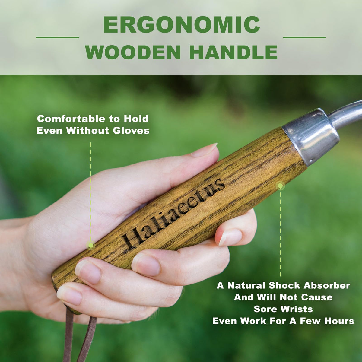 Haliaeetus ergonomic grip design reduces wrist strain during extended use