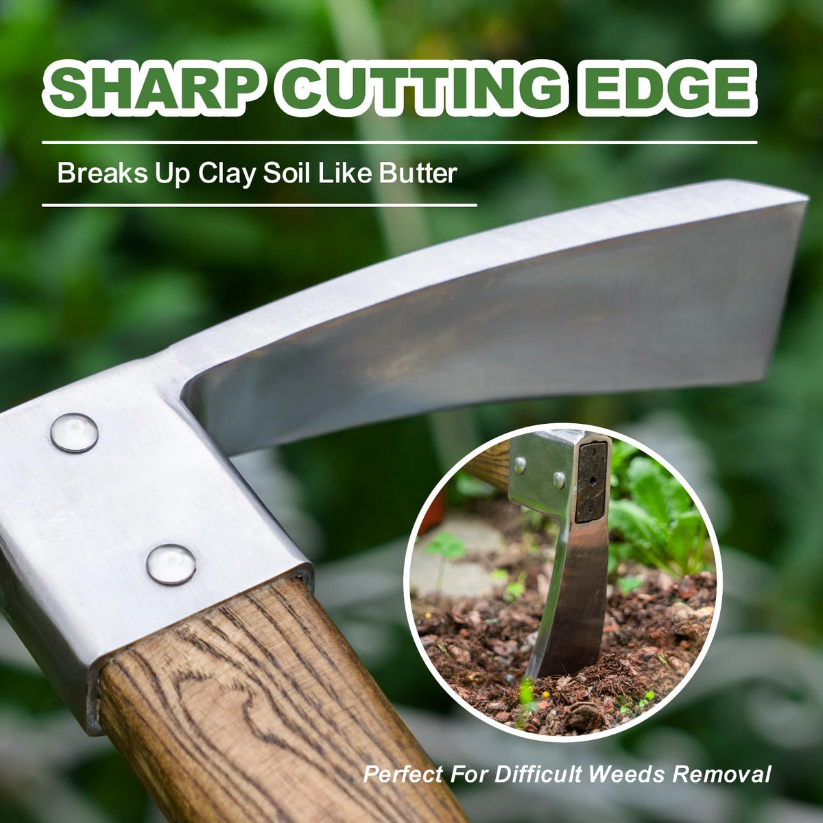 Haliaeetus pick axe flat-end digging trenches and removing stubborn roots.