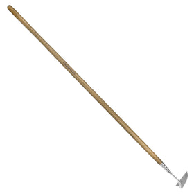 Haliaeetus Sickle Hoe 58-inch handle for standing weed removal between plants.