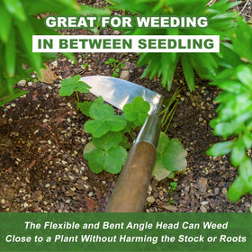 Haliaeetus Sickle Hoe ergonomic wooden handle reduces fatigue during weeding.