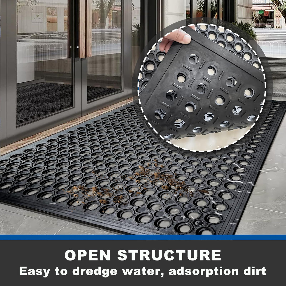 Halidec indoor-outdoor mat is easy to clean and dry.