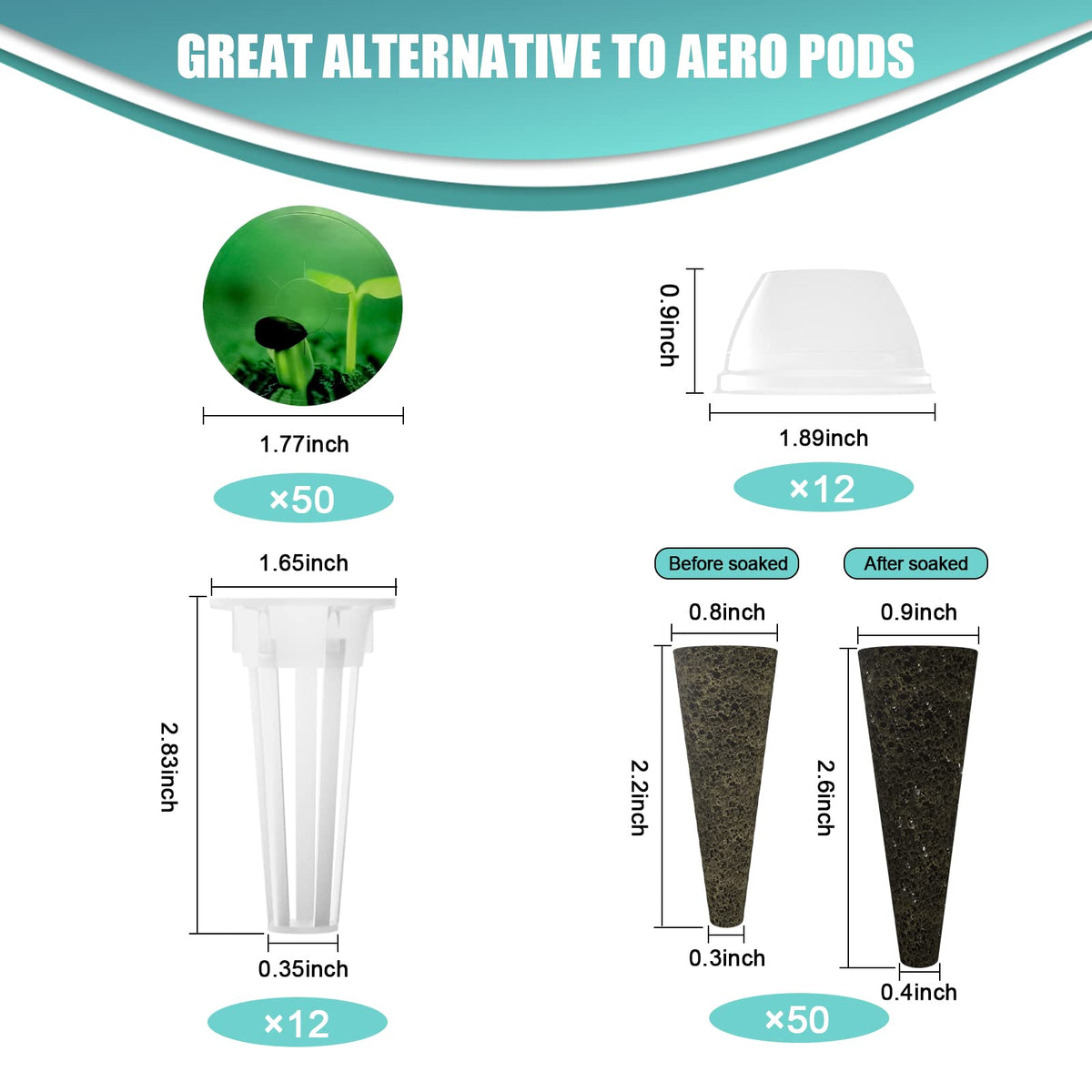 Haligo 124-pcs seed pod kit suits Aerogarden compatibility and versatile indoor gardening.