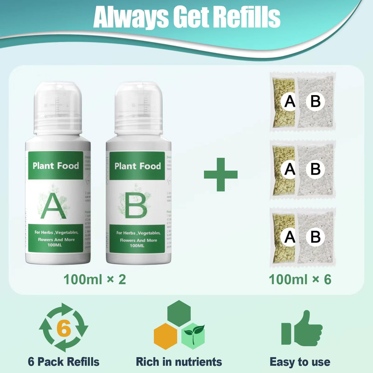 Haligo A&B measuring and mixing makes 1L nutrient solution easy.