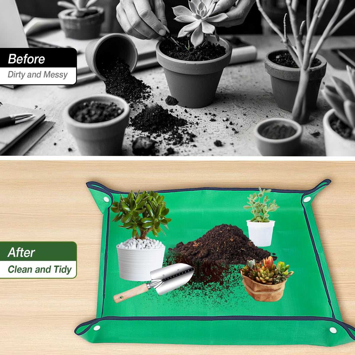Halilus repotting mat keeping the workspace clean and contained