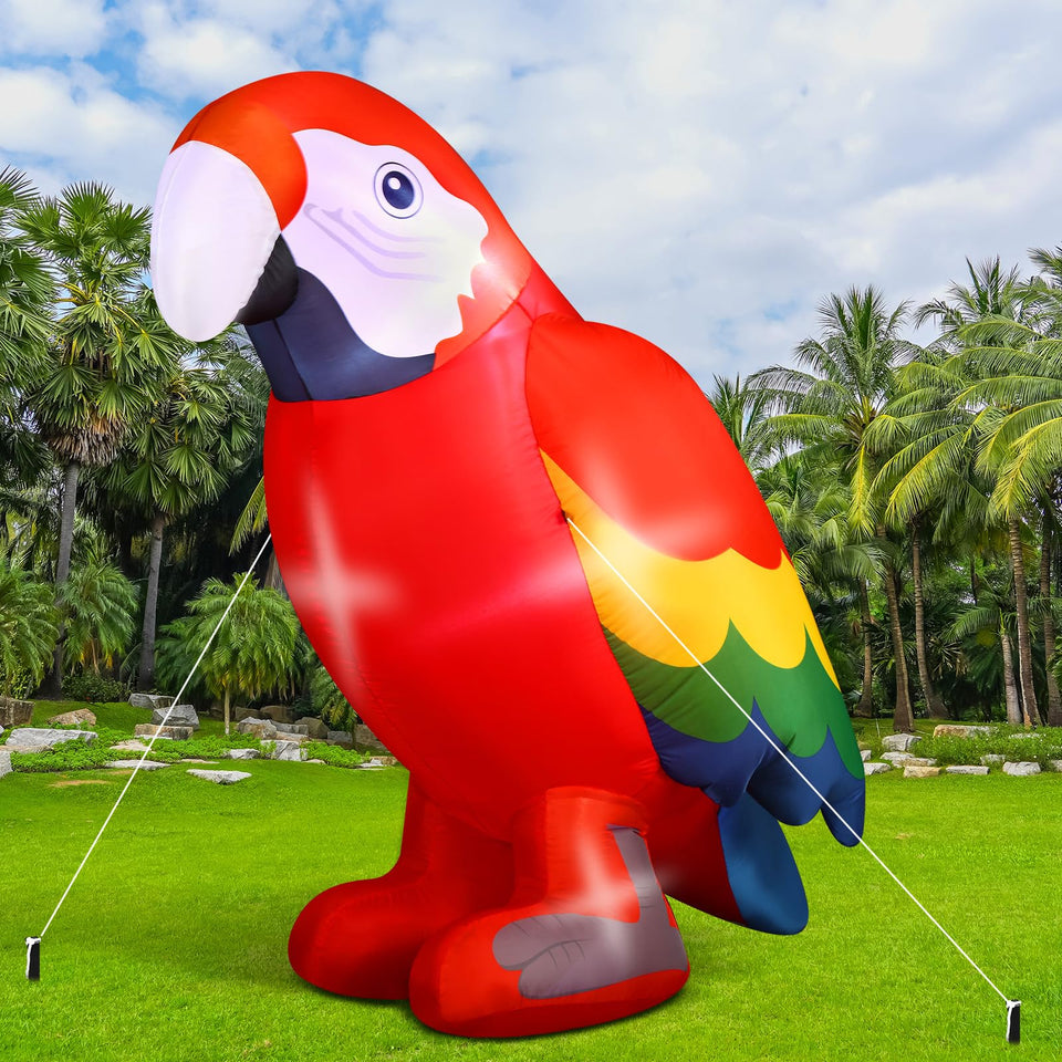 Halloscume inflatable parrot 4.92 ft with built-in blower for outdoor displays