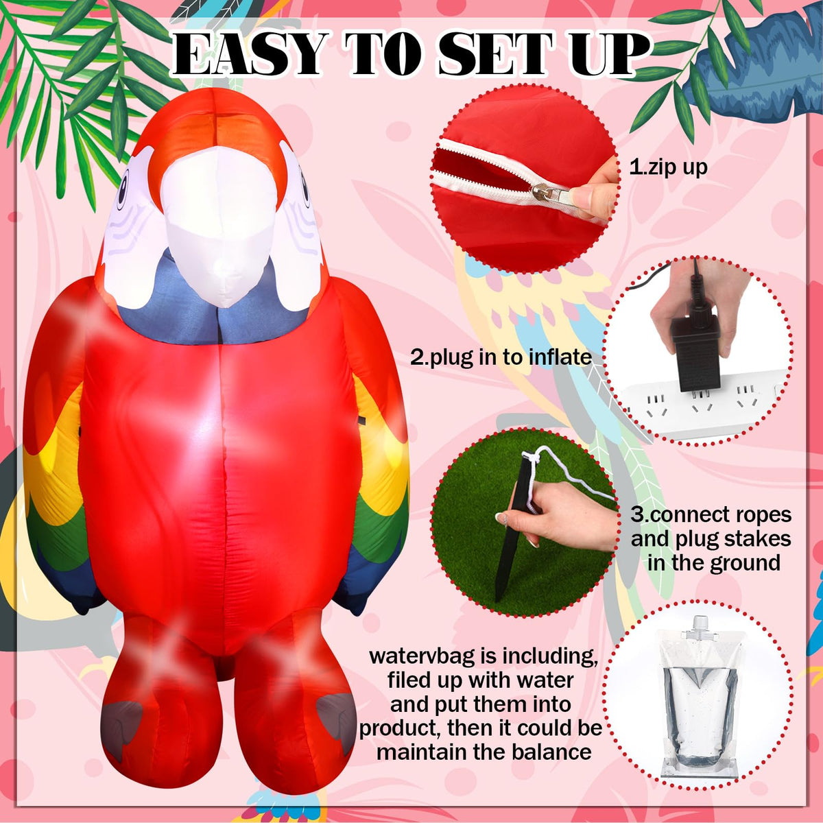 Halloscume summer tropical parrot decoration for festive gatherings