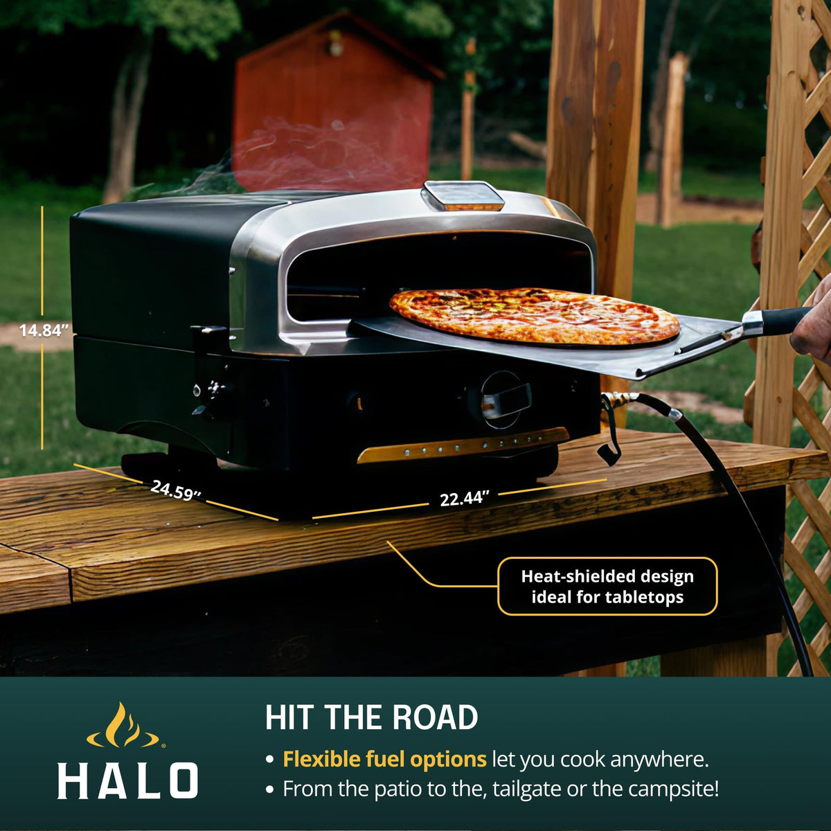 HALO Versa 16 reaches 750°F quickly for crispy pizzas