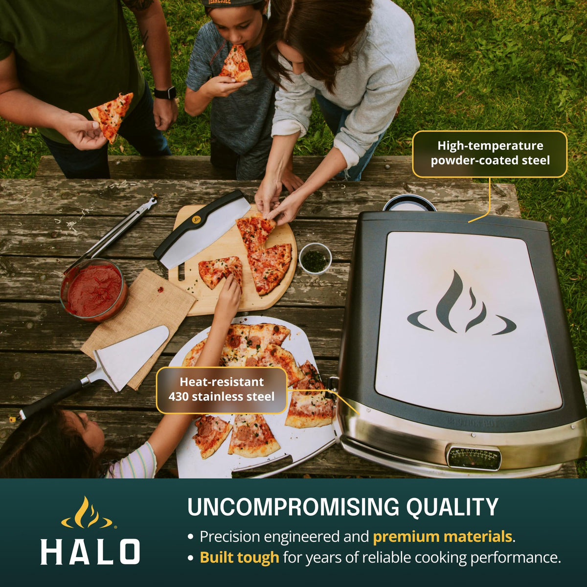 HALO Versa 16 portable outdoor setup for patio tailgate or campsite