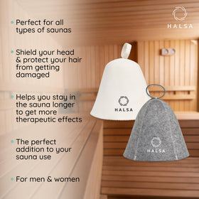 Halsa Sauna Hat lightweight design helps regulate head temperature in hot rooms