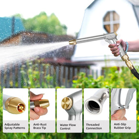 Hamirah four-pattern nozzle rotating for versatile watering and cleaning