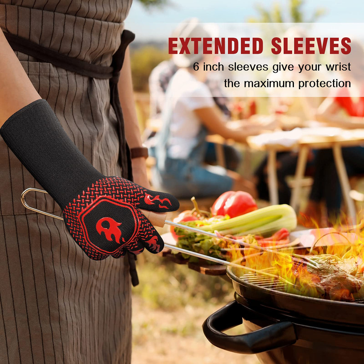 HAMITOR heat-resistant gloves ideal for grill and meat handling