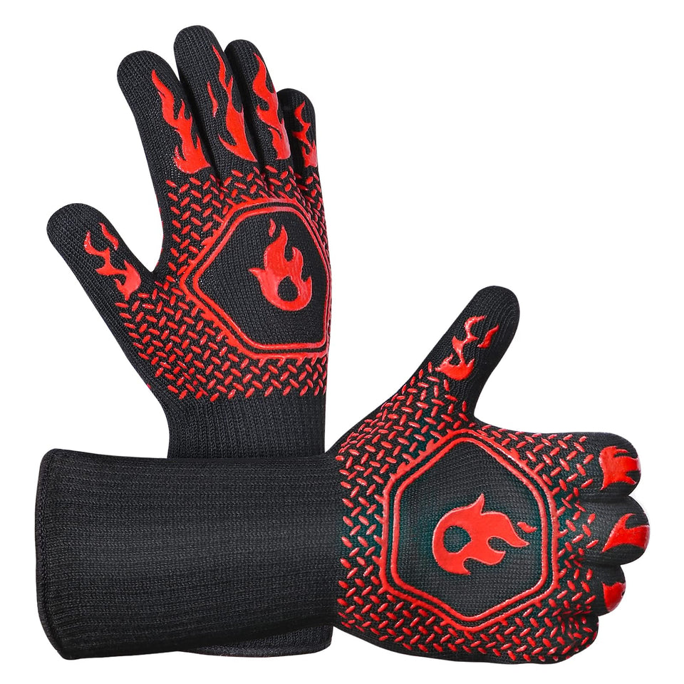 HAMITOR BBQ gloves with heat-resistance and silicone grip for grilling