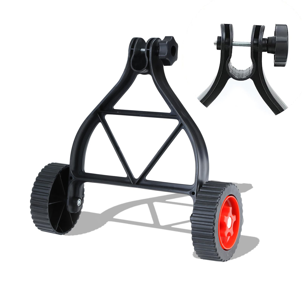 HamRoRung string-trimmer-wheel-attachment front view improves handling and reduces fatigue.