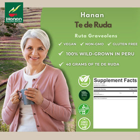 Hanan Rue caffeine-free label makes it suitable for evenings.