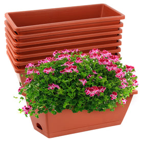 Hananojia 8-piece window box planters on a sunny windowsill for herbs and flowers