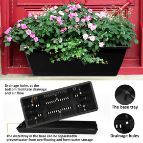 Hananojia black rectangular planter complements modern home decor