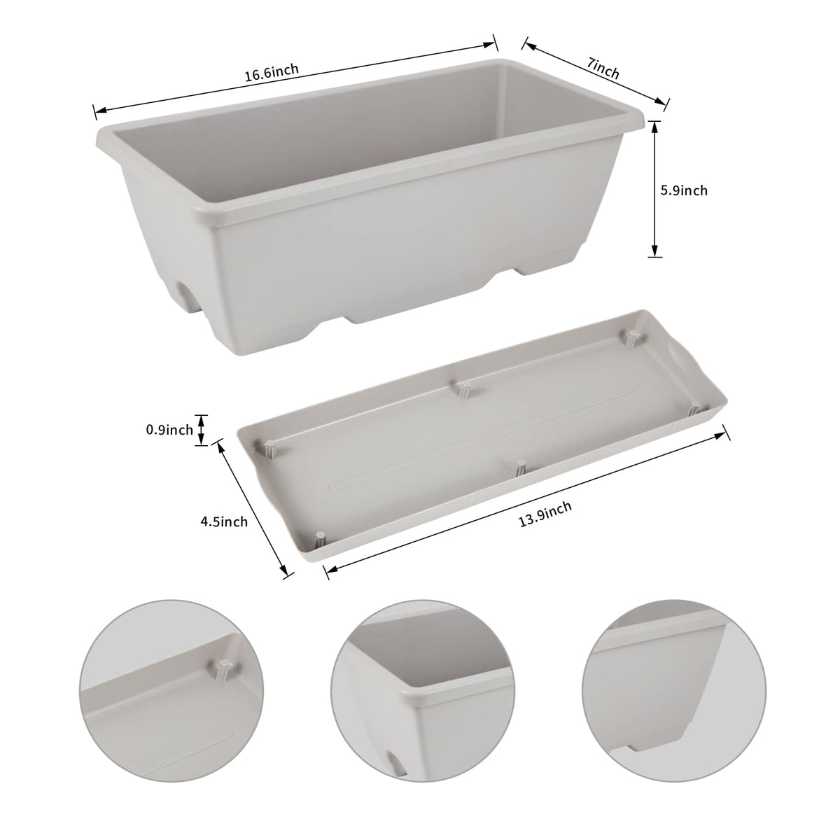 Hananojia rectangle window planter 17-inch fits most sills for a tidy balcony herb garden.