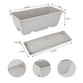 Hananojia rectangle window planter 17-inch fits most sills for a tidy balcony herb garden.