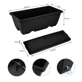 Hananojia window box planter drainage holes close-up highlighting moisture control