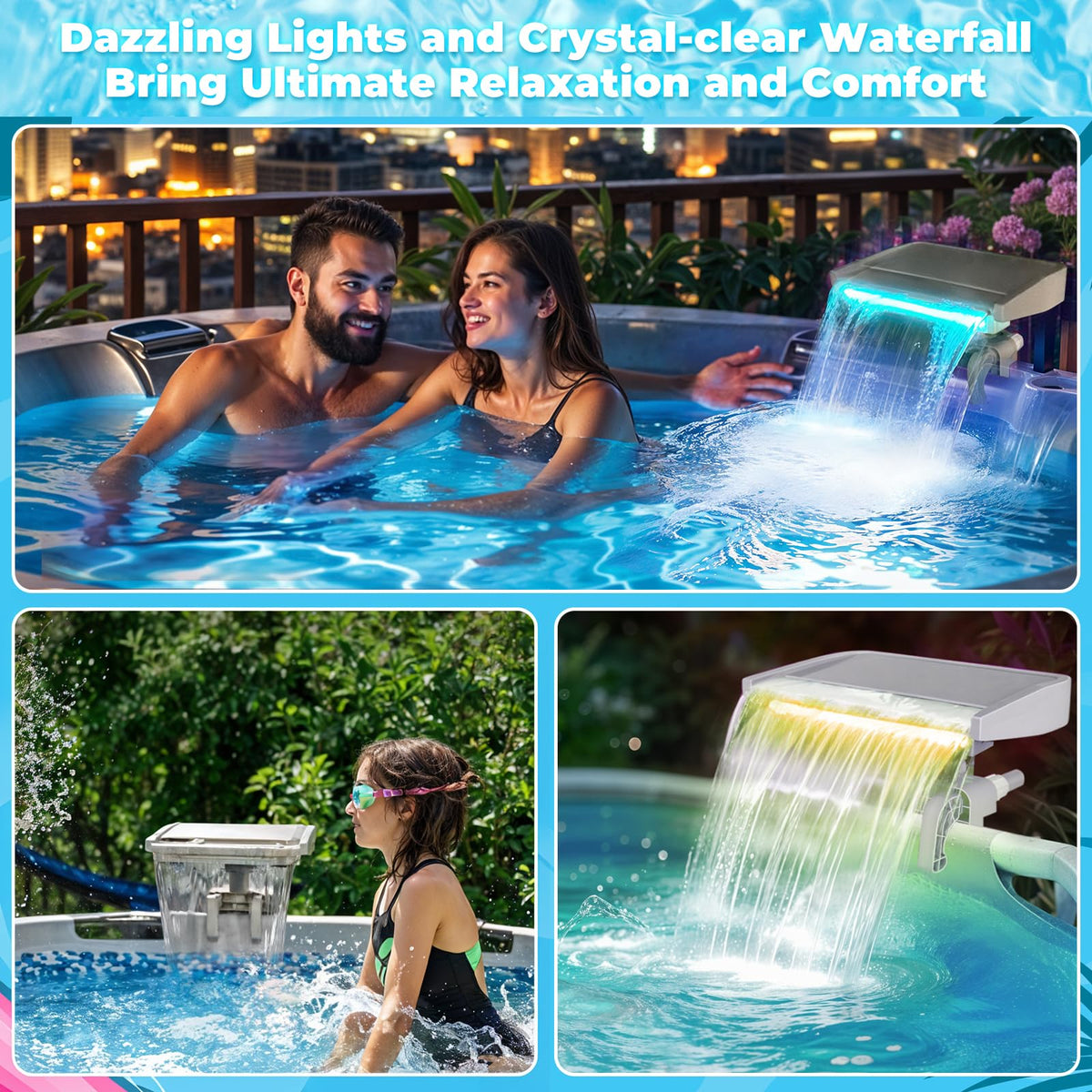 Hanaoyo fountain compact dimensions for pool edge placement