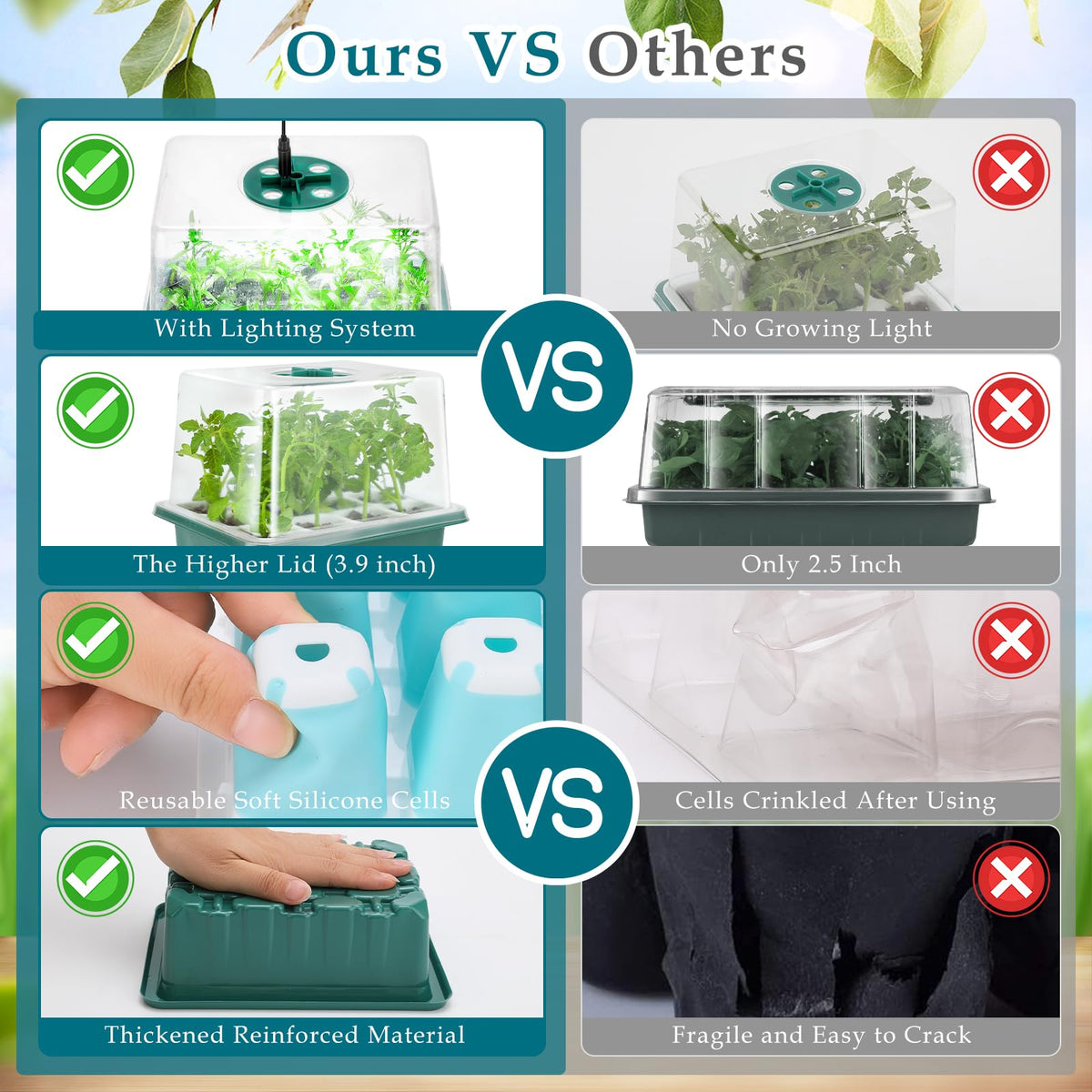 Hanaoyo reusable germination trays, durable and easy to clean.