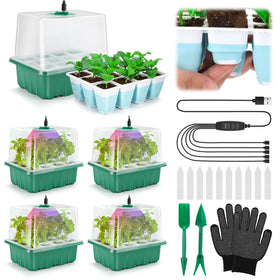Hanaoyo seed starter tray with grow-light dome for accelerated germination.