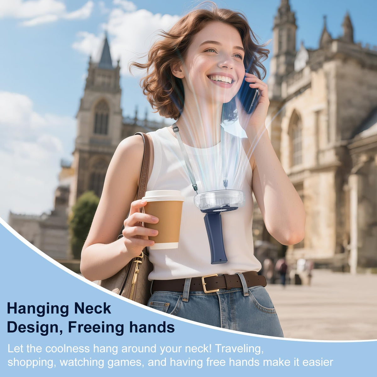 HandFan quiet operation suitable for office or outdoor quiet spaces