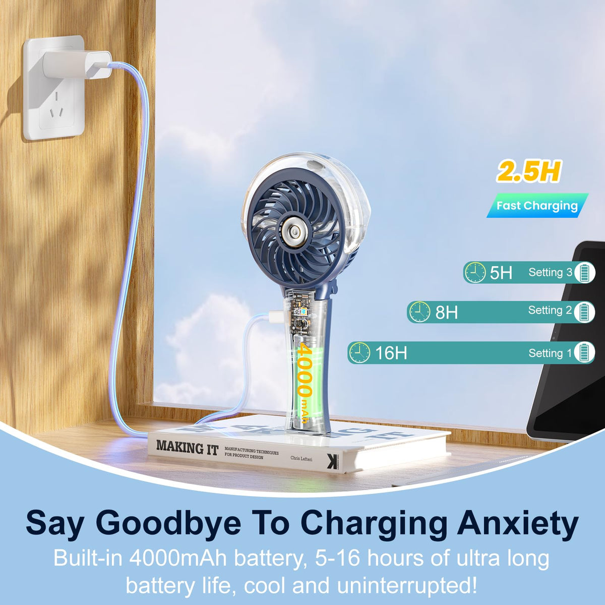 HandFan royal blue Disney edition adds stylish cooling on the go