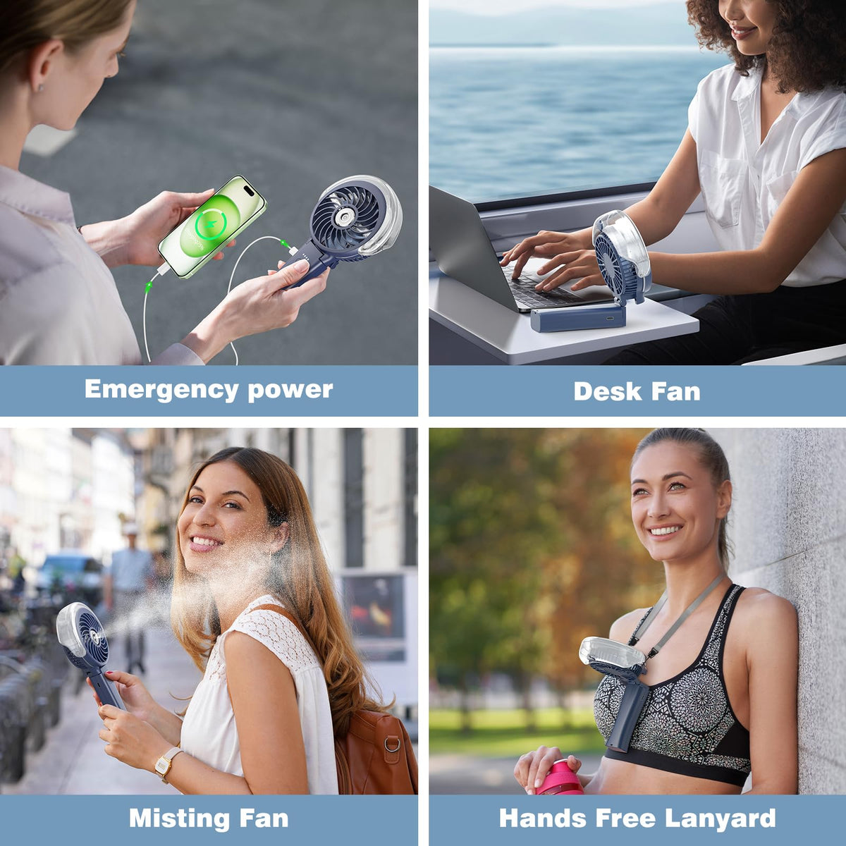 HandFan three speed wind control for personalized breeze