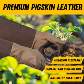 HANDLANDY cowhide rose pruning gloves provide breathable comfort for pruning tasks.