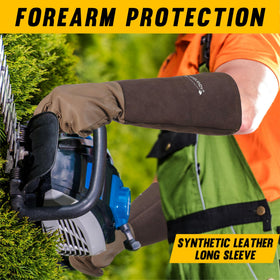HANDLANDY gauntlet cuff guards forearms during pruning tasks.
